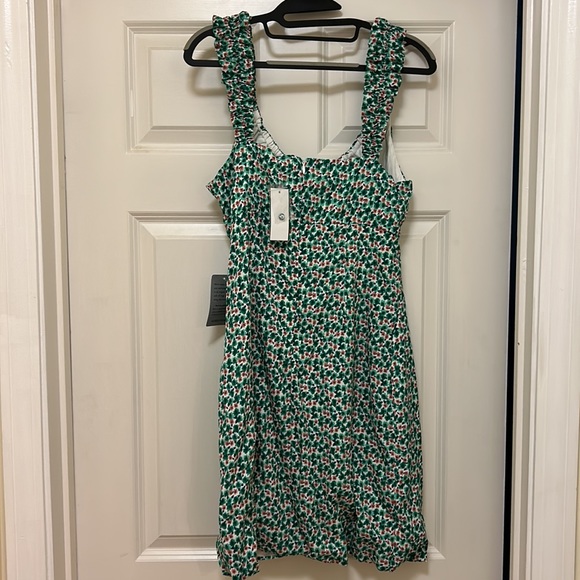 NWT LUSH Green Floral Dress Size L - Picture 5 of 13